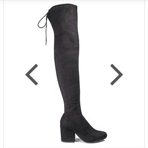 Over the knee black boots